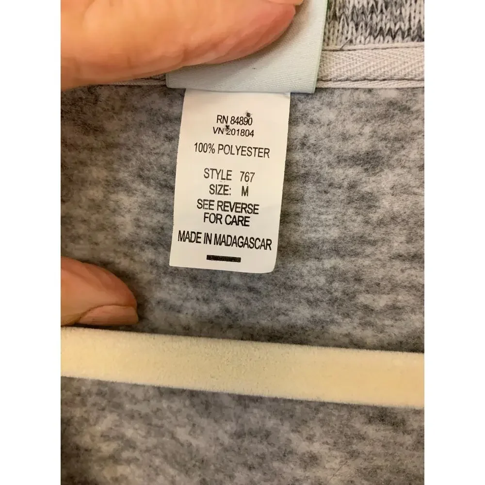 Haband Cardigan Grey Fleece Grandpa Normcore Professor Dad Warm Mens SZ M